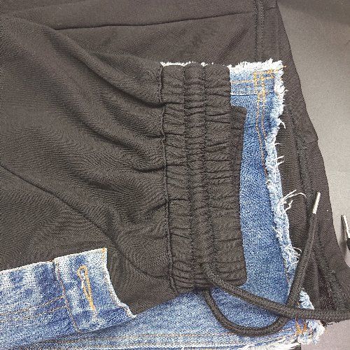 ◇ ⊇ ベルデニム デニムデザイン ロング フレア パッチワーク