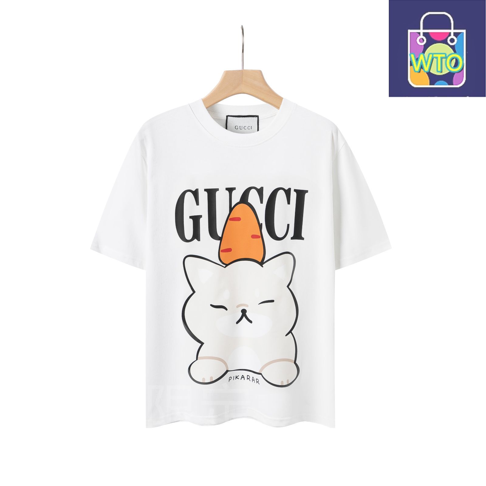 本日限定WTO】GUCCI 2023春夏 ウサギ?プリントTシャツ [本日WTO