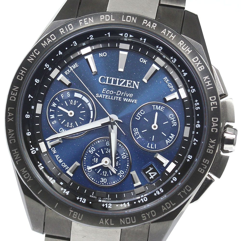 シチズン CITIZEN F900-T023177/CC9065 アテッサ サテライトウェーブ デイト ソーラー電波 メンズ美品_755868