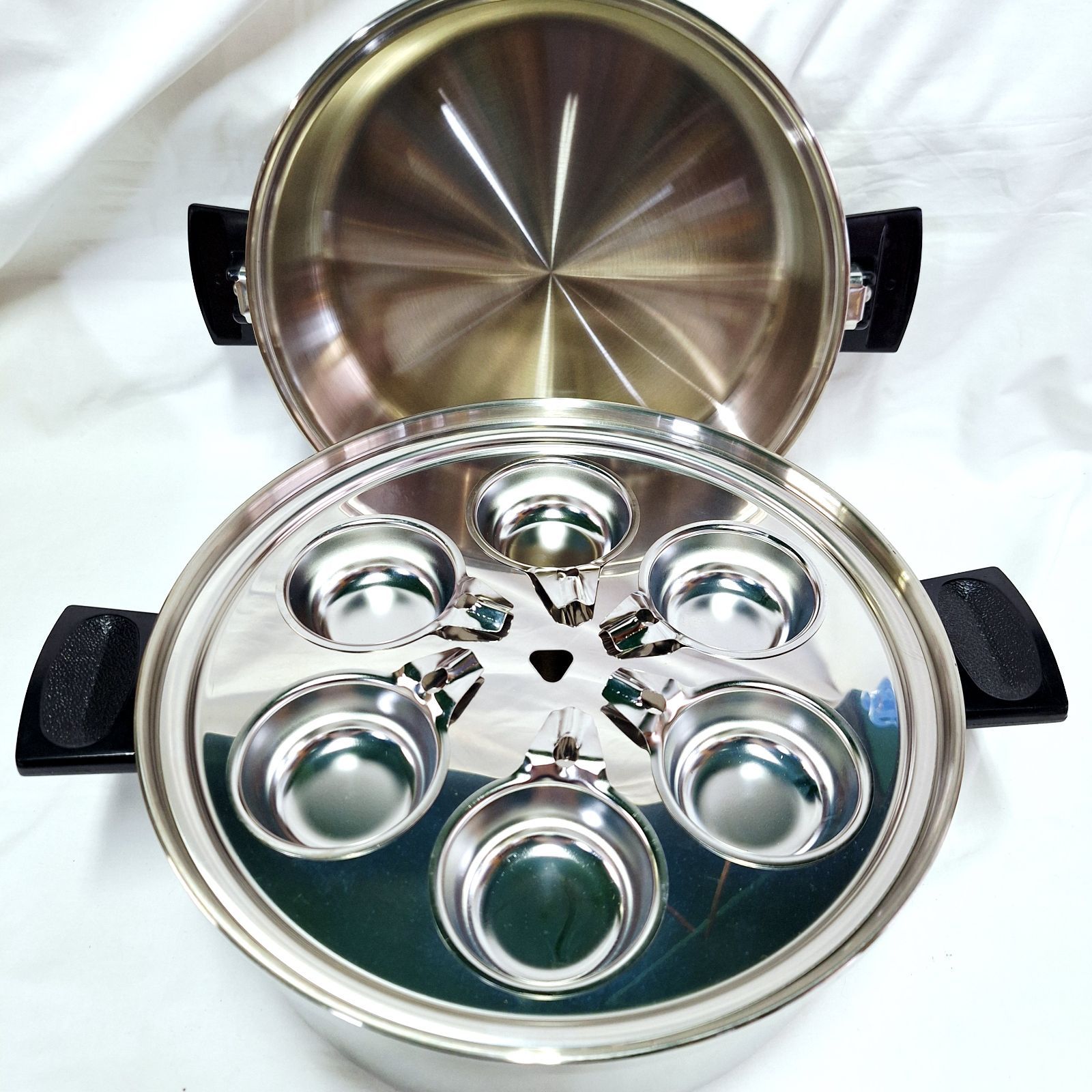 EHP EKCO Ambassador USA製 高級ステンレス鍋、蒸し器セット EHP EKCO 無水鍋蒸し器つきIH対応アメリカ製｜Yahoo!フリマ（旧