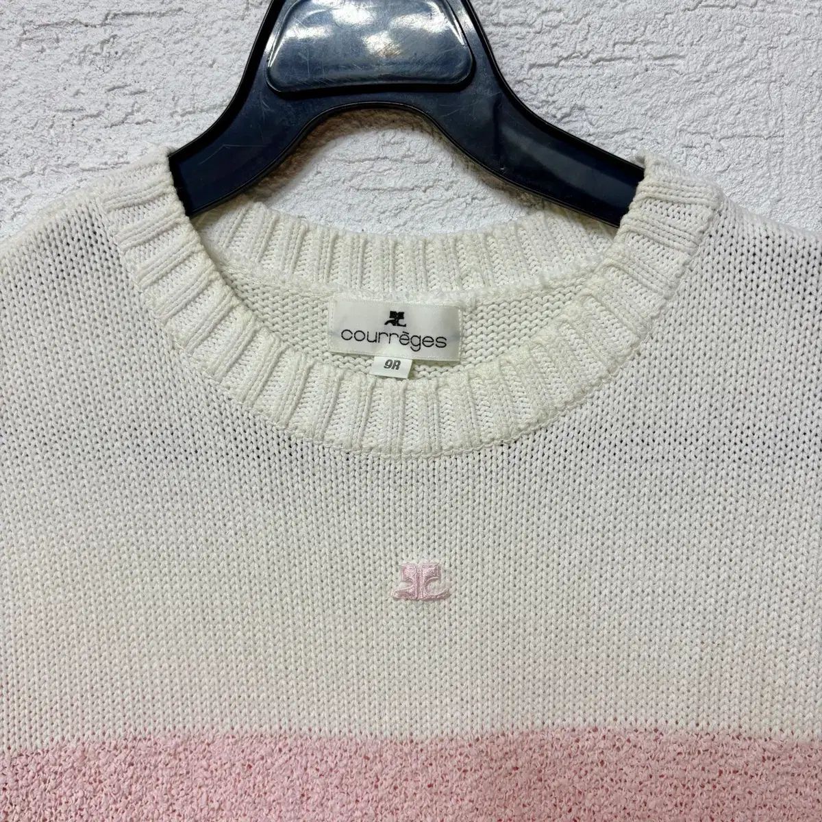 Courreges(クレージュ) ピンク バイカラー 夏 半袖 ニット