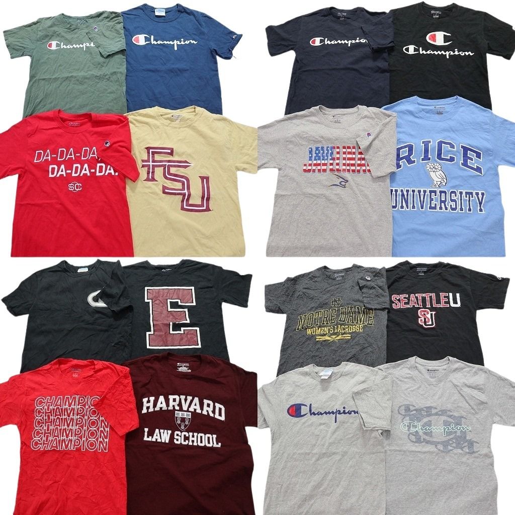 古着卸 チャンピオン 半袖Tシャツ 16枚セット メンズ S カレッジ風 ワンポイント チームロゴ プリントタグ 古着 NA1551