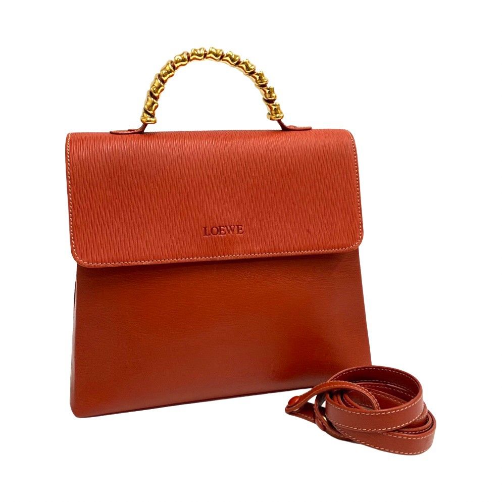 ロエベ ベラスケス ツイストハンドル 2way ハンドバッグ 極 美品 LOEWE ロエベ ロゴ ベラスケス ツイストハンドル 金具