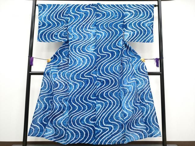 平和屋着物 上 夏物 浴衣 有松鳴海絞り 流水文 綿 CYAA3249s5