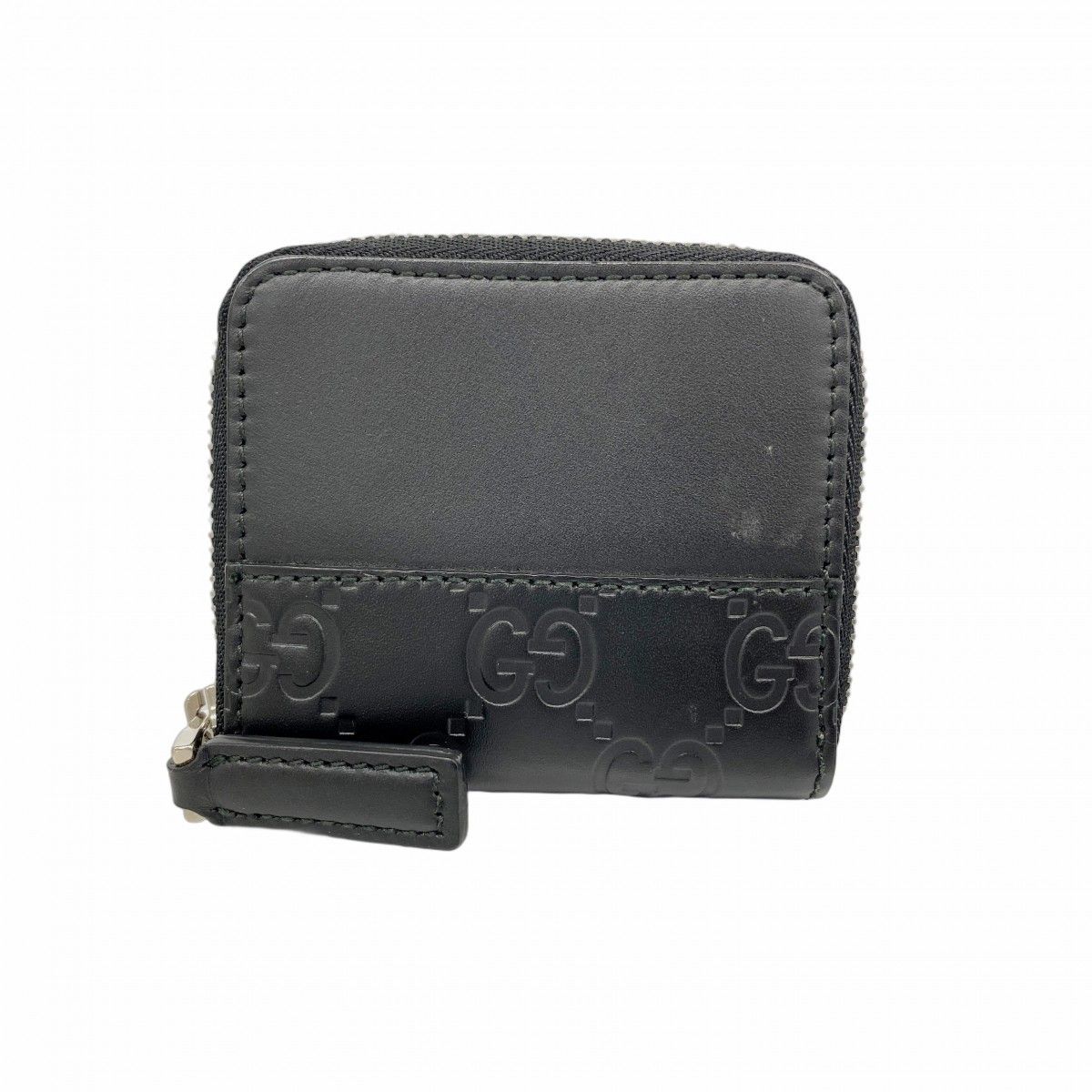 5id5399-h グッチ コインケース グッチシマ 408842 レザー ブラック シルバー金具 メンズ レディース ユニセックス