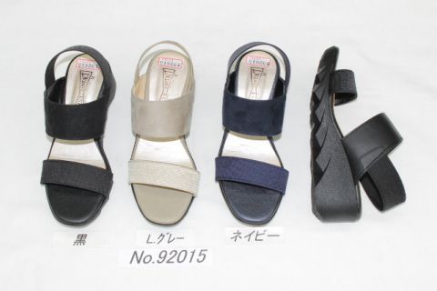 サンダル レディース ストラップ 日本製 ウエッジ ヒール ソール ぺたんこ フラット 痛くない やわらかい 軽い 夏 nc92015 ネイビー（） M（23.0～23.5cm）