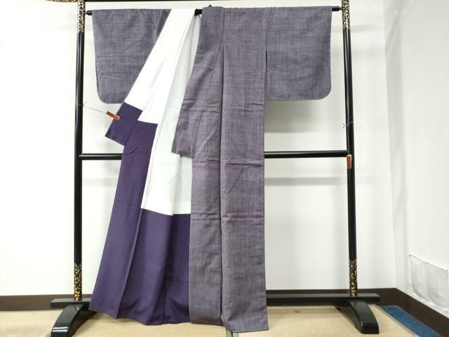 平和屋本店■極上　紬　単衣　献上間道　逸品　DZAA5944kh5 平和屋着物□上質な紬 霞間道 正絹 逸品 CAAY1469ev 【公式通販】