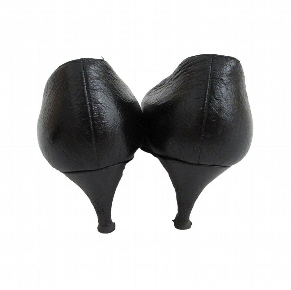 CHANEL シャネル ココマークリボン バレエパンプス レザー ブラック