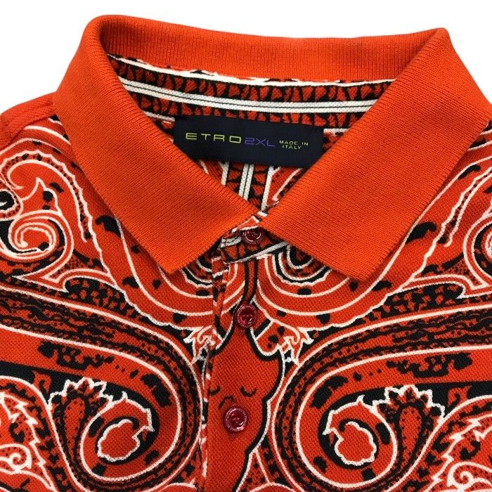 ETRO エトロ ポロシャツ メンズ 夏 半袖 コットン ペイズリー柄
