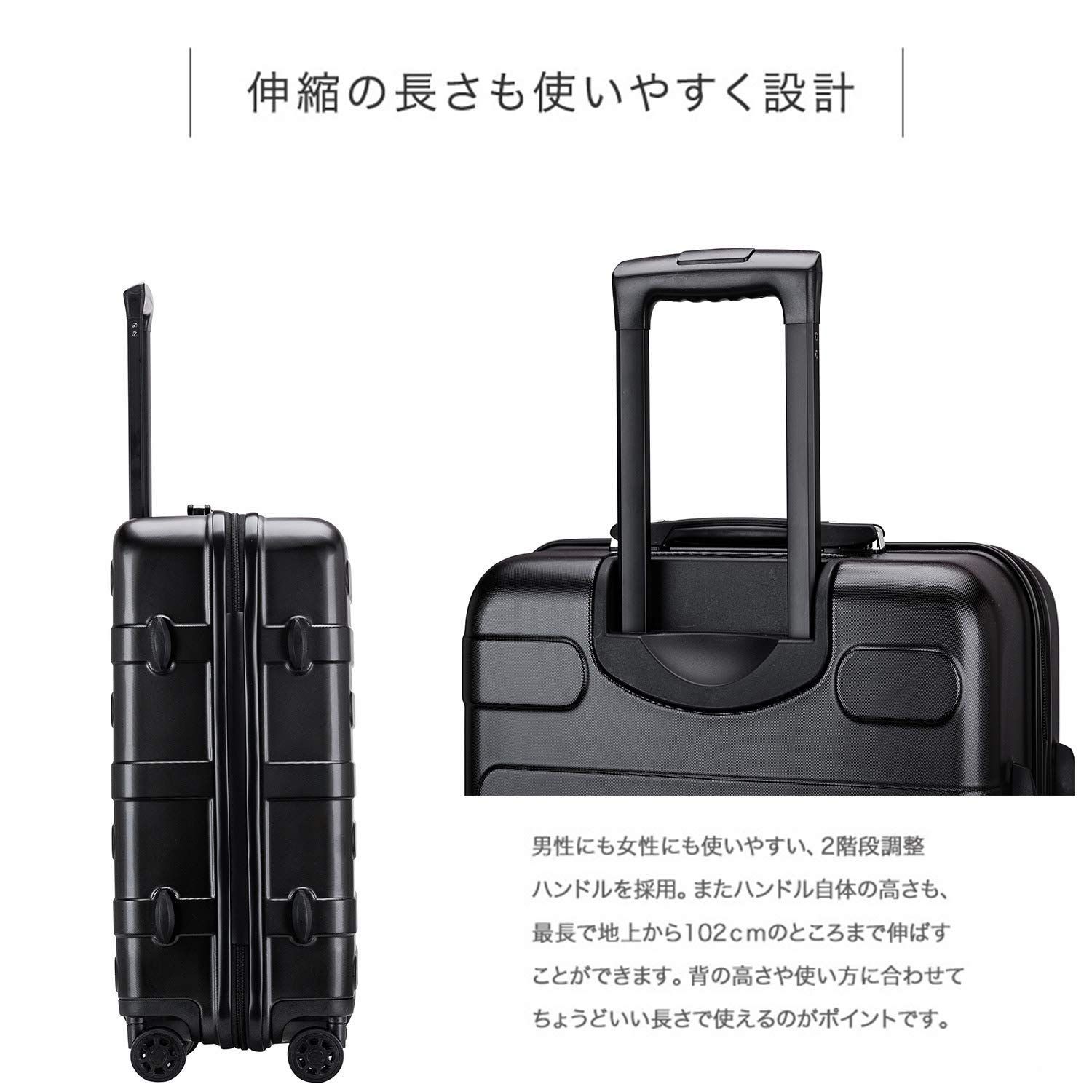 軽量Lサイズ　静音8輪　キャリーバッグ　スーツケース　キャリーケース BK/BR 軽量大型 静音8輪 TSAロック キャリーケース キャリーバッグ スーツ