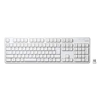 【中古】エレコム キーボード ワイヤレス (レシーバー付属) メンブレン フルキーボード ホワイト TK-FDM106TXWH