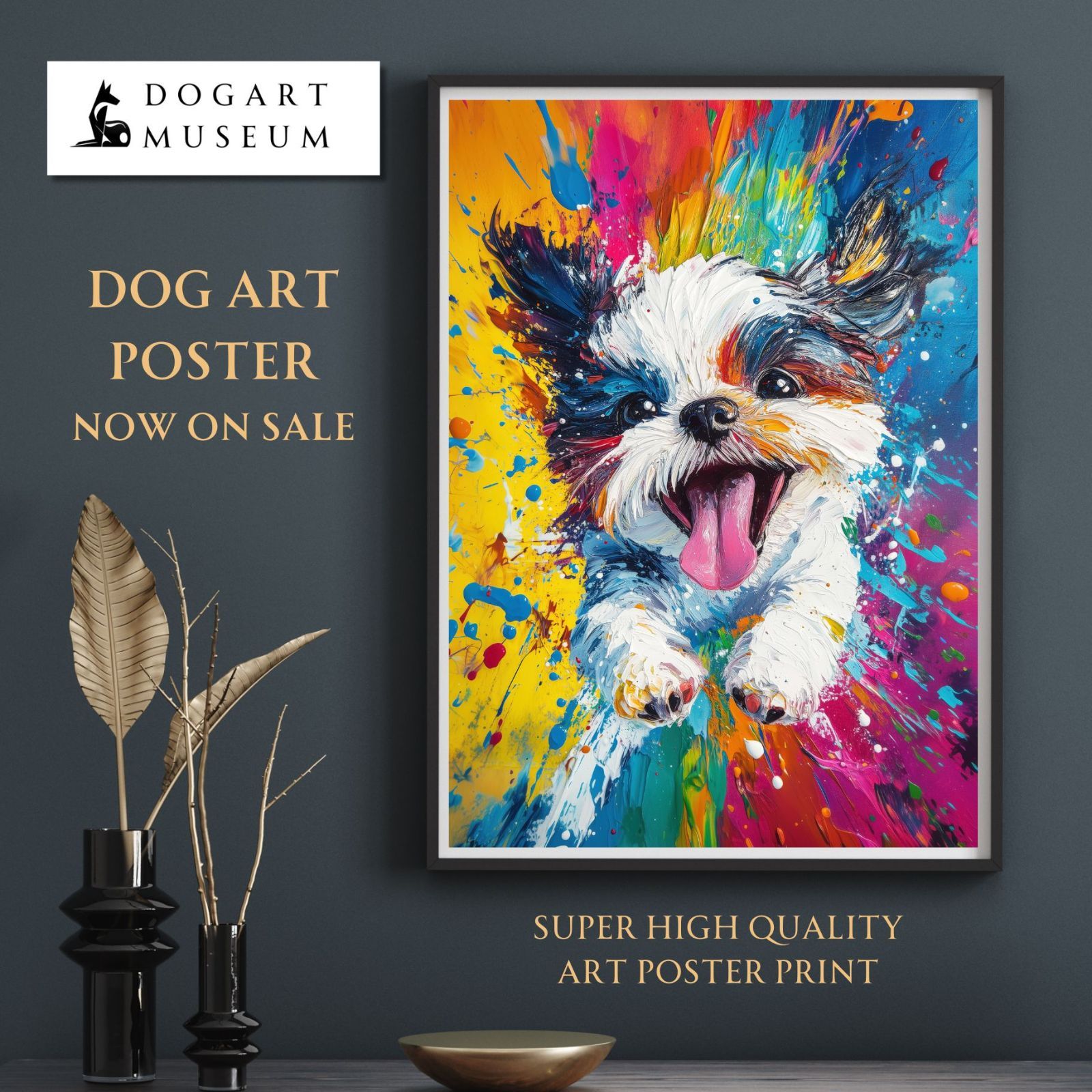 虹色の人生 - シーズー犬 No.1 レインボー ペットロス うちの子 記念日 アートポスター 犬の絵 犬のイラスト ギフト プレゼント