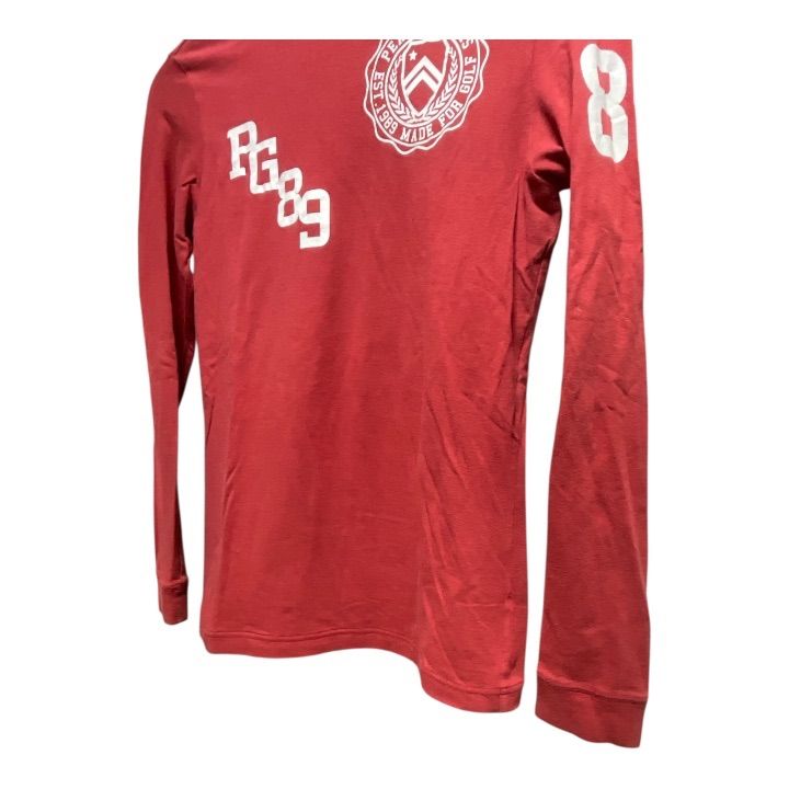 パーリーゲイツ長袖シャツ パーリーゲイツ 長袖ハイネックシャツ ネイビー×白 ロゴプリント