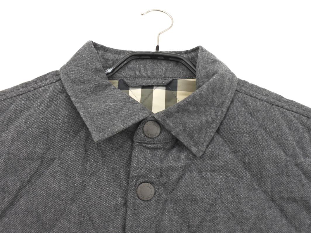BURBERRY バーバリー ウール混 キルティング ジャケット sizeL グレー メンズ