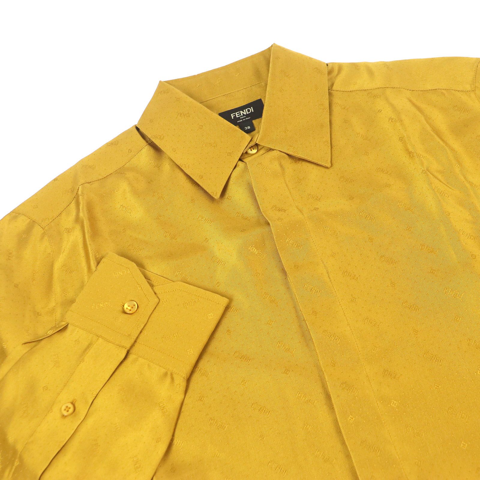 極美品□FENDI フェンディ 2021年製 FS0808 シルク100％ ロゴ総柄