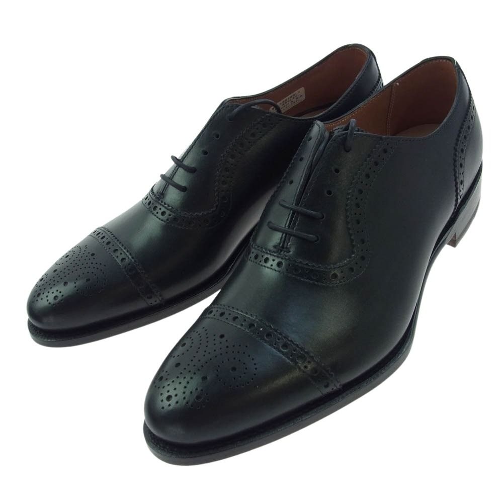 ◈ ユニオンインペリアル UNIONIMPERIAL U2002-10 Semi Brogue Oxford セミブローグ オックスフォード レースアップ レザー シューズ ブラック系 8 新古品