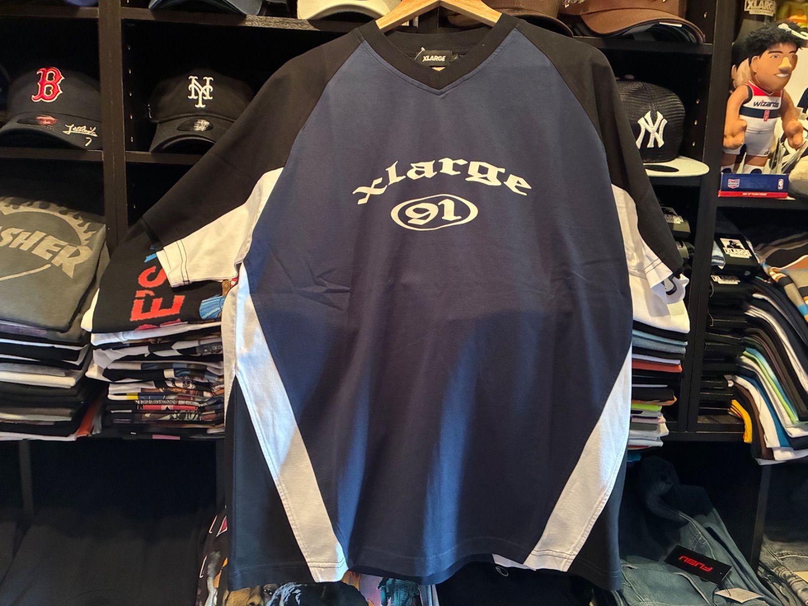 XLARGE RAGLAN S/S FOOTBALL JERSEY NAVY Lサイズ ¥6600 ＋ 送料¥550 