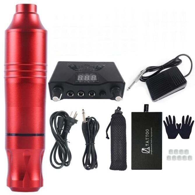 タトゥータトゥーマシン タトゥーマシンセット ペン型 タトゥーペンキット 電動タトゥーペン 付き20色顔料 タトゥーア 電動タトゥーマシン