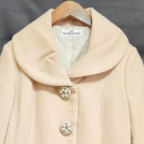 新品タグGALLERY VISCONTI ノーカラーコート 異素材リボンパール3 楽天市場】ギャラリービスコンティ コートの通販