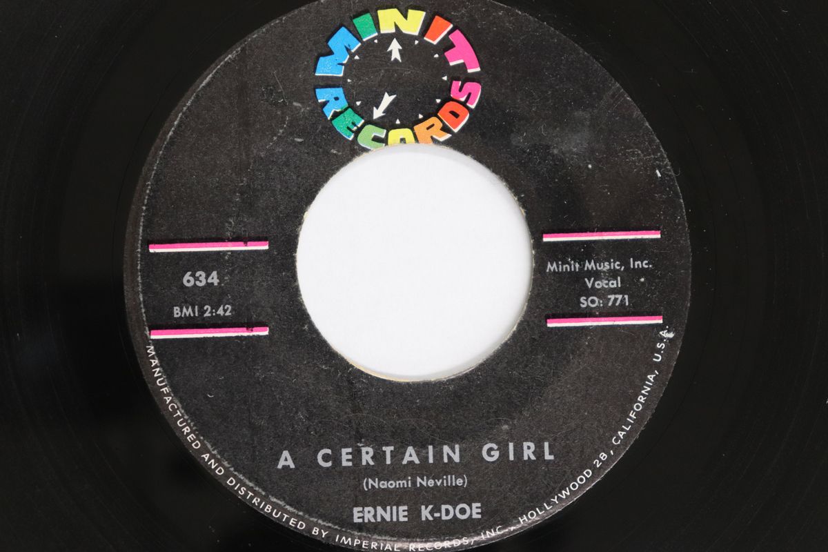 米7” Ernie K-doe A Certain Girl / I Cried My Last Tear 634