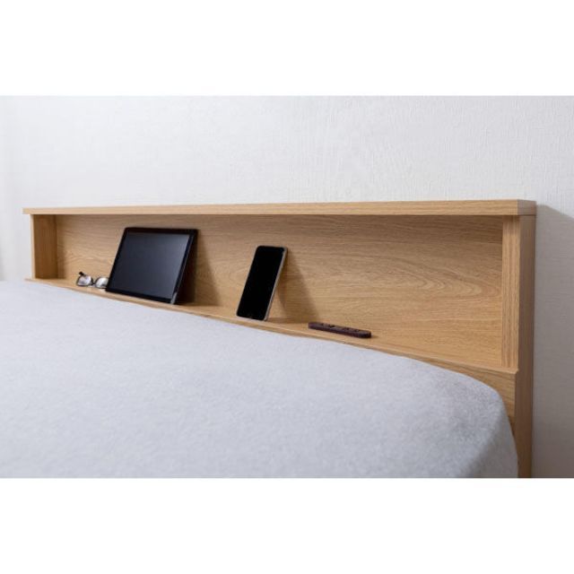 アイリスオーヤマ すのこベッド シングル SNB-S ナチュラル 通気性 2口コンセント付 ヘッドボード