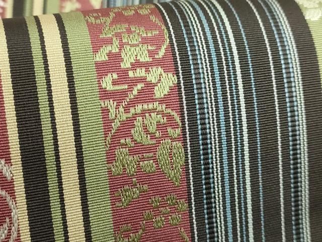 平和屋着物□極上 本場筑前博多織 全通柄袋帯 花唐草間道 証紙付き