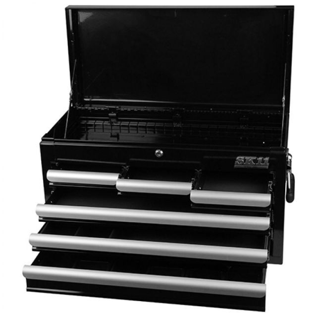 SK11 チェスト 4段6引出し ブラック SRC-4060BK 幅660×奥行307×高さ475mm 道具箱 ツールボックス 卓上 ケース 工具箱 工具収納