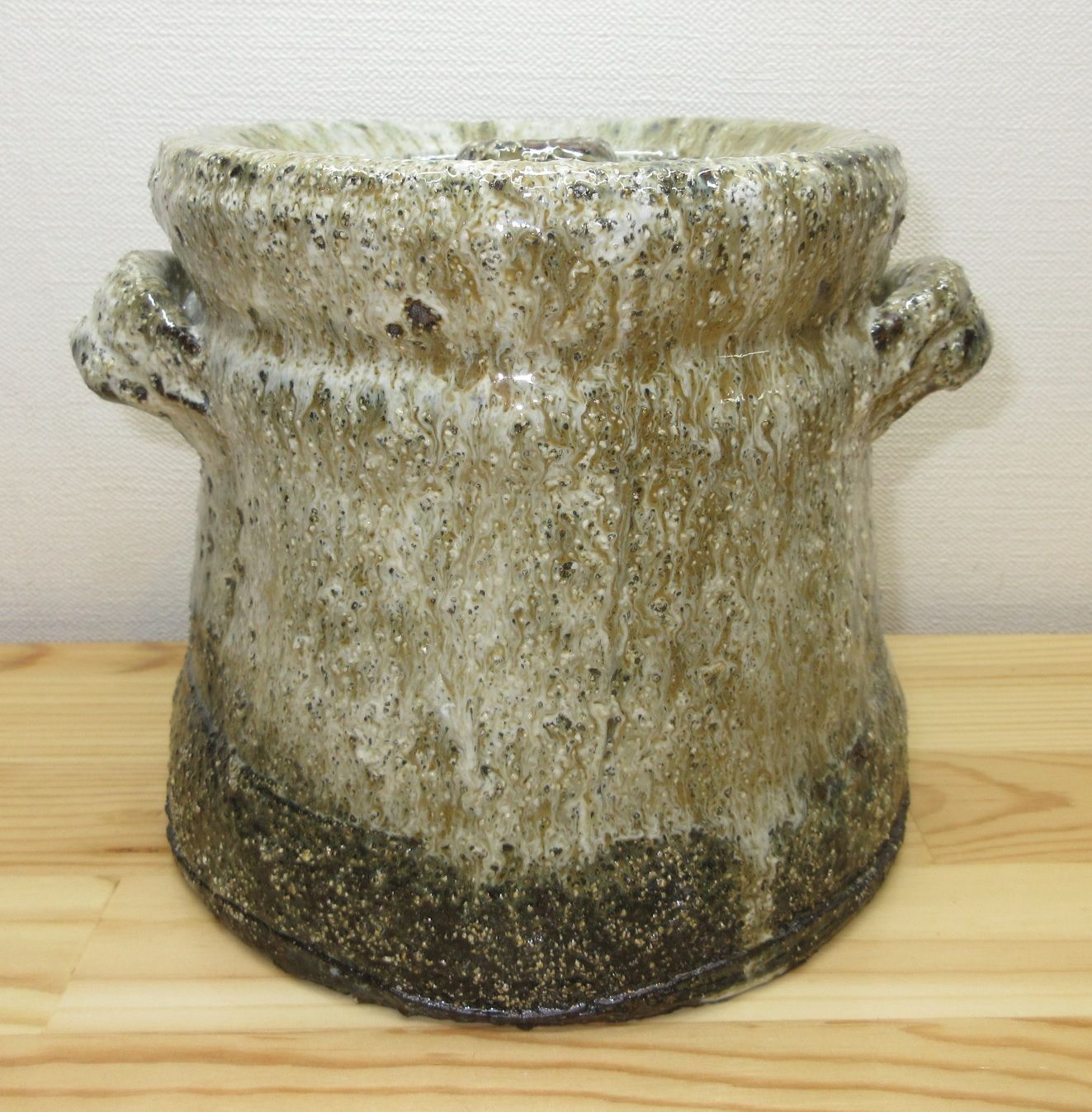 逢絢亭・新品】茶道具 水指 瀬戸焼 萩釉 窯変水指 耳付 味下隆司