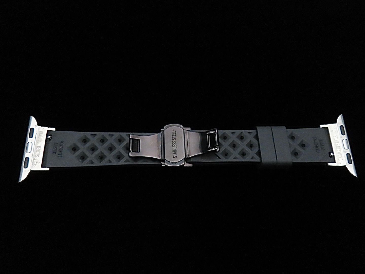 Apple Watch用 ダイヤモンド&SV925 チャーム付バンド 黒 - メルカリ