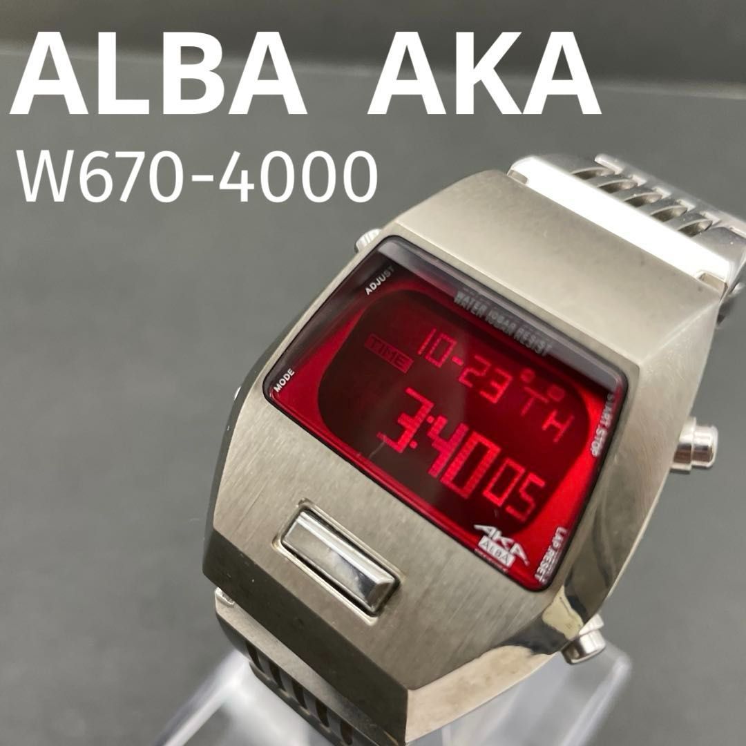SEIKO ALBA AKA W670-4000 デジタル クォーツ腕時計 セイコー アルバ アカ ヴィンテージ