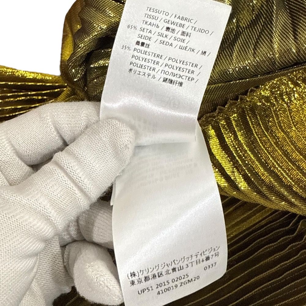 セール！　美品　GUCCI グッチ　シルク　プリーツ スカート 36 美品 GUCCI グッチ ミケーレ期 シルクミモレ丈 プリーツスカート