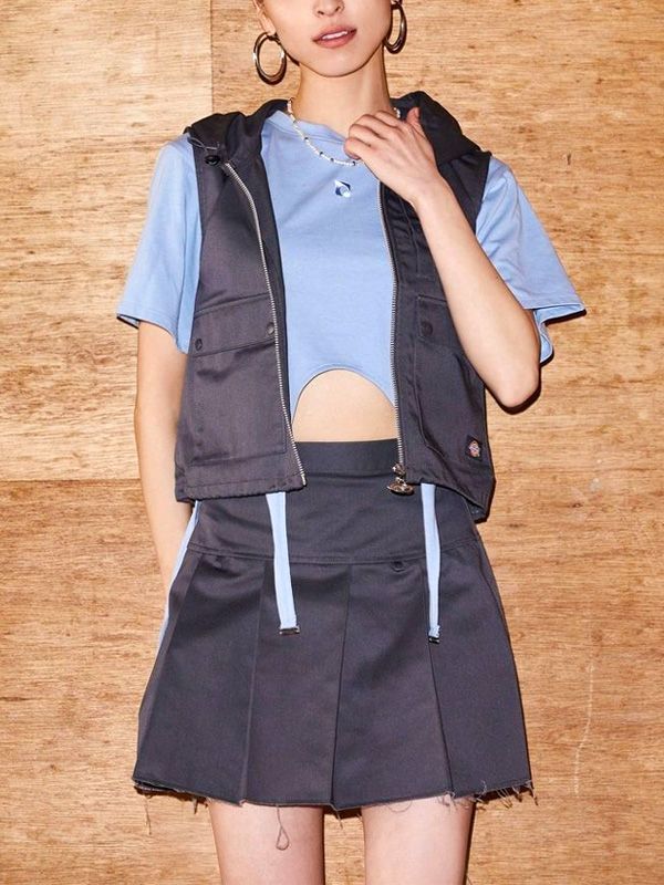 EMODA インパン付きプリーツスカート EMODA エモダ レイヤー ベルト プリーツ スカート ミニ インナー