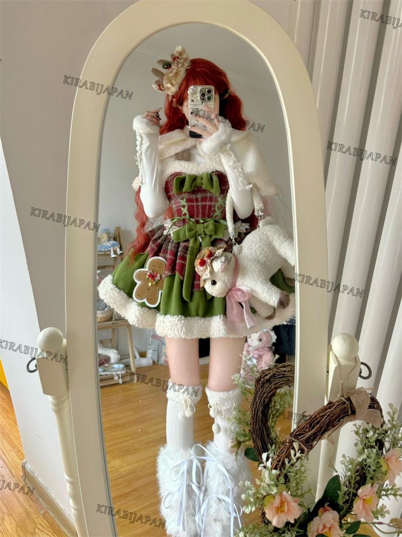 クリスマス ロリータ かわいい ワンピース レディース 大きいサイズ セクシー サンタコスプレ ミニワンピ 衣装 仮装 クリスマスコスチューム サンタクロース コスチューム 3点セット S-XL イベント パーティー 舞台 新年会 文化祭