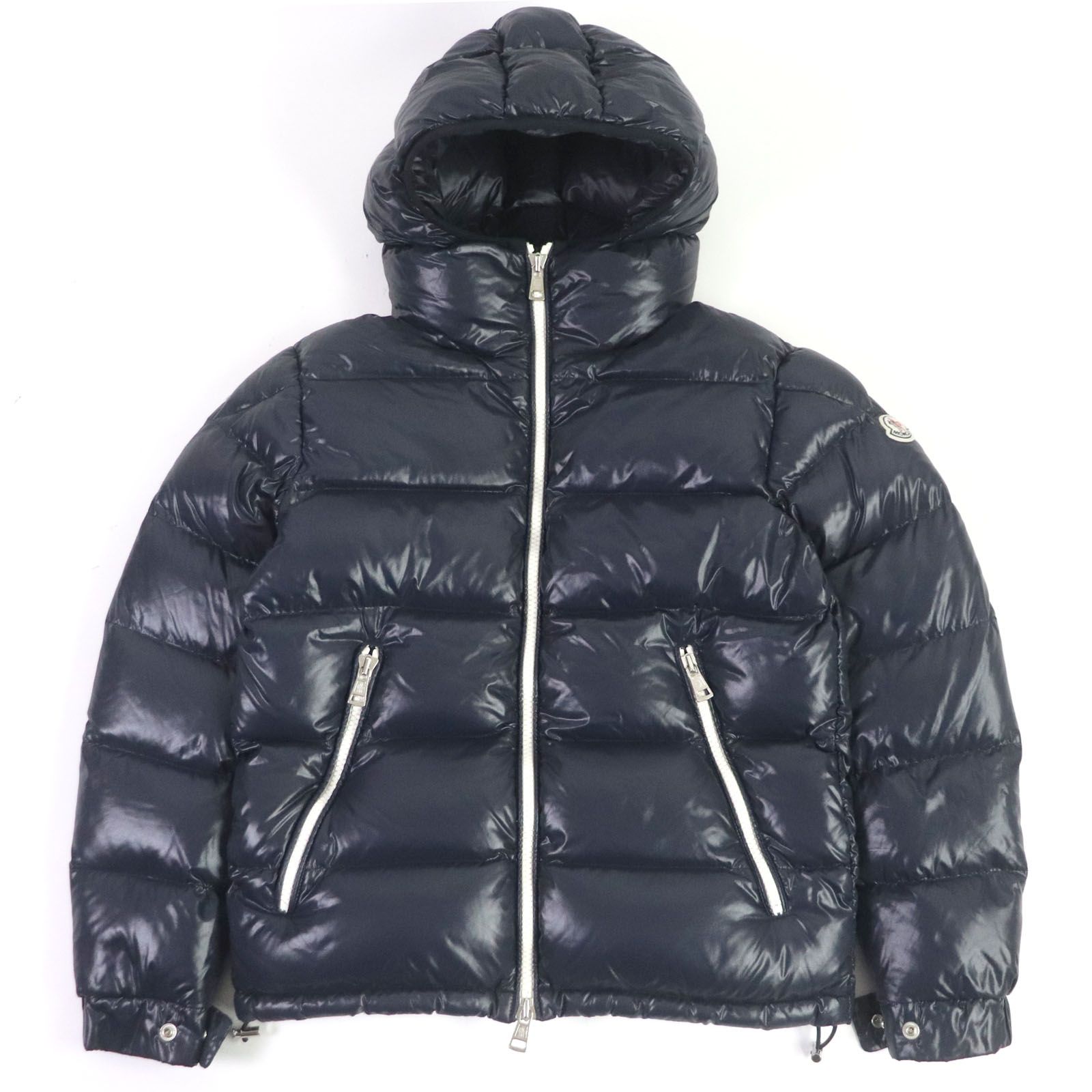 美品□MONCLER モンクレール BLIER ロゴワッペン付き WZIP フーデッド ...