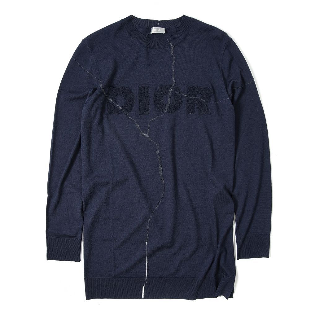 DIOR ディオール / ニットセーター クルーネック ウール シルク ロゴ