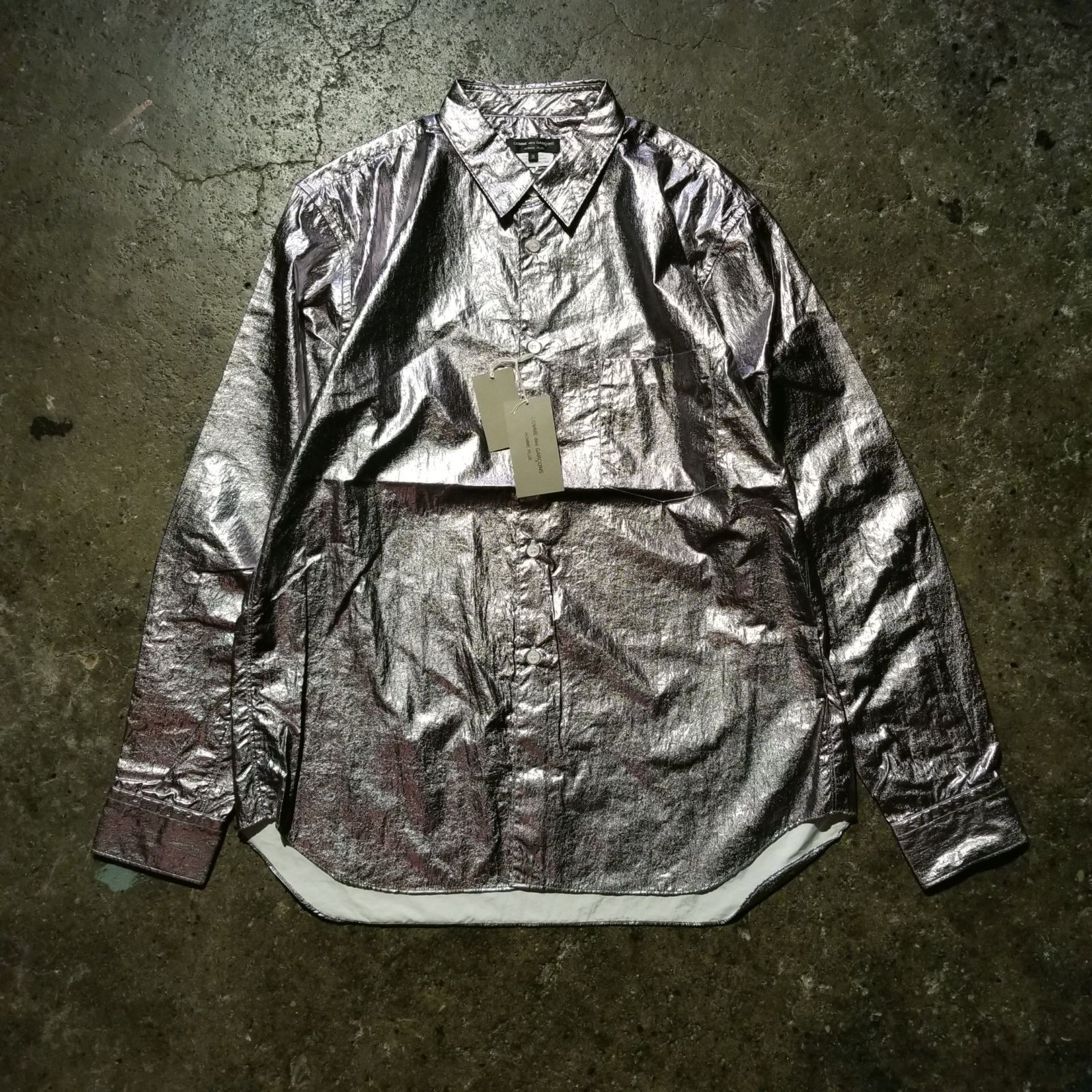 COMME des GARCONS HOMME PLUS 21ss メタリックプリントシャツ M コムデギャルソンオムプリュス 2021ss AD2020 タグ付き