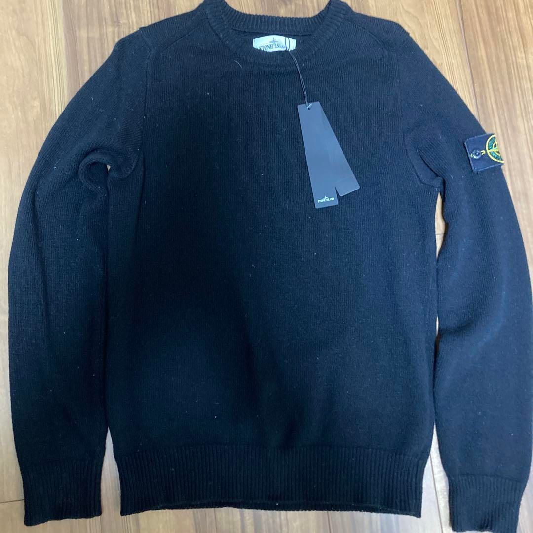 STONE ISLAND ブラック クルーネックセーター Sサイズ