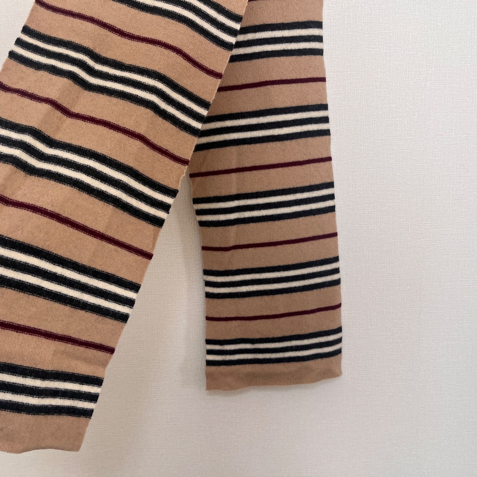 【大特価】BURBERRY  バーバリー　ボーダーマフラー　ウール　美品　最終価格　BIGセール　管理番号7