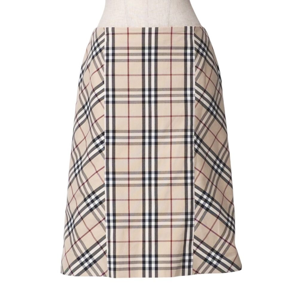 BURBERRY バーバリー スカート サイズ40 膝丈 台形スカート コットン チェック ブランド古着 20250417|RA4271