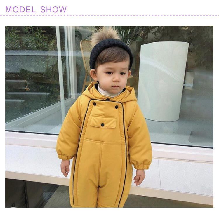 スノーウェア ベビー キッズ つなぎ ジャンプスーツ 防寒 フード