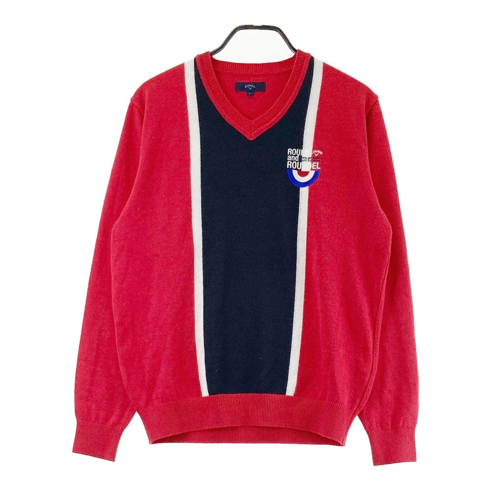 サイズ：L CALLAWAY キャロウェイ ロゴ刺繍入り 長袖ニット