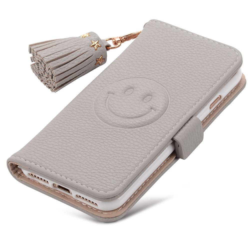 iPhone 15 ケース手帳型 かわいい シンプル ケース 手帳型 おしゃれ iPhone 15 携帯カバー 高級レザー iPhone 15 手帳ケース タッセル アイフォン 15 ケース手帳型 smile 女性 15 携帯カバー 全面保護 防