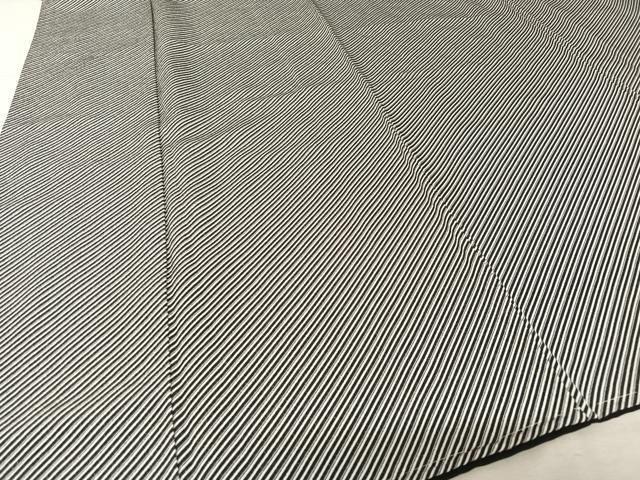 平和屋着物○上質な小紋 斜縞 黒地 正絹 逸品 未使用 AAAW4063np