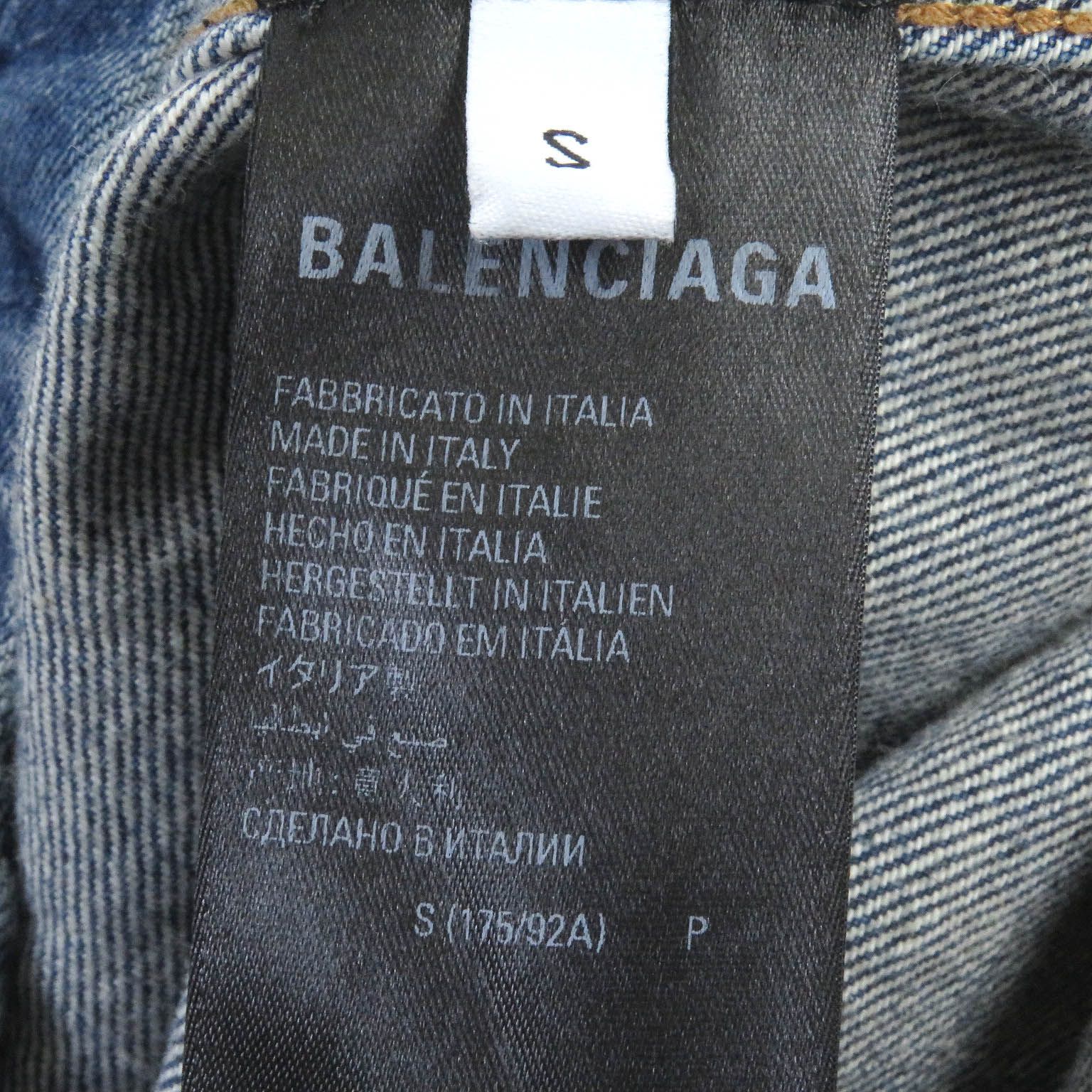 美品 希少 39✨BALENCIAGA バックロゴ オーバーサイズデニムシャツ 美品□BALENCIAGA バレンシアガ 22SS 678363 ダメージ加工
