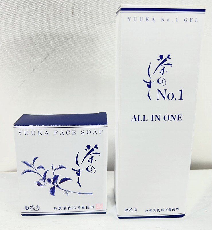 悠香　 No.1オールインワンジェル 150g　&　石鹸　６０g　セット。。。 s25t-0754a【中古】悠香 No.1オールインワンジェル 150g 石鹸