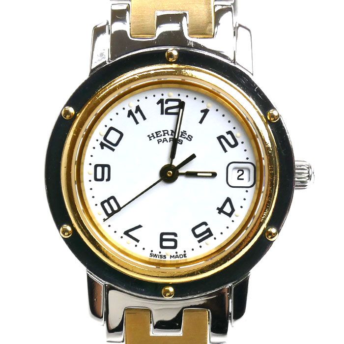 セール中【良品】電池新品　エルメス クリッパー　CL4.220 HERMES】エルメス クリッパー CL4.220 レディース腕時計
