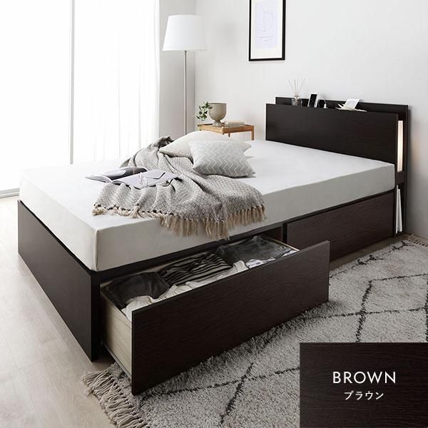 お客様組み立て〕 2杯収納ベッド セミシングル ホワイト 日本製薄型