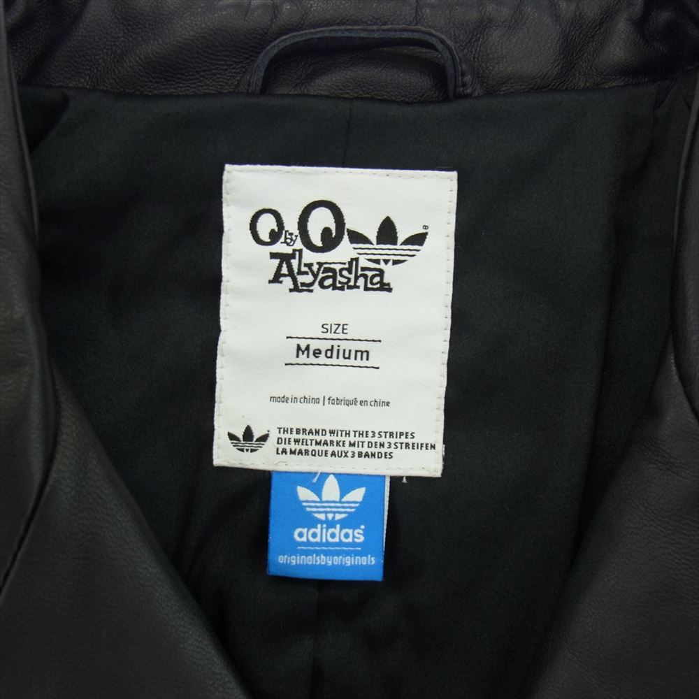 ADIDAS レザー ダブルライダースジャケット adidas アディダス E75732 × ALYASHA LEATHER RIDERS JACKET