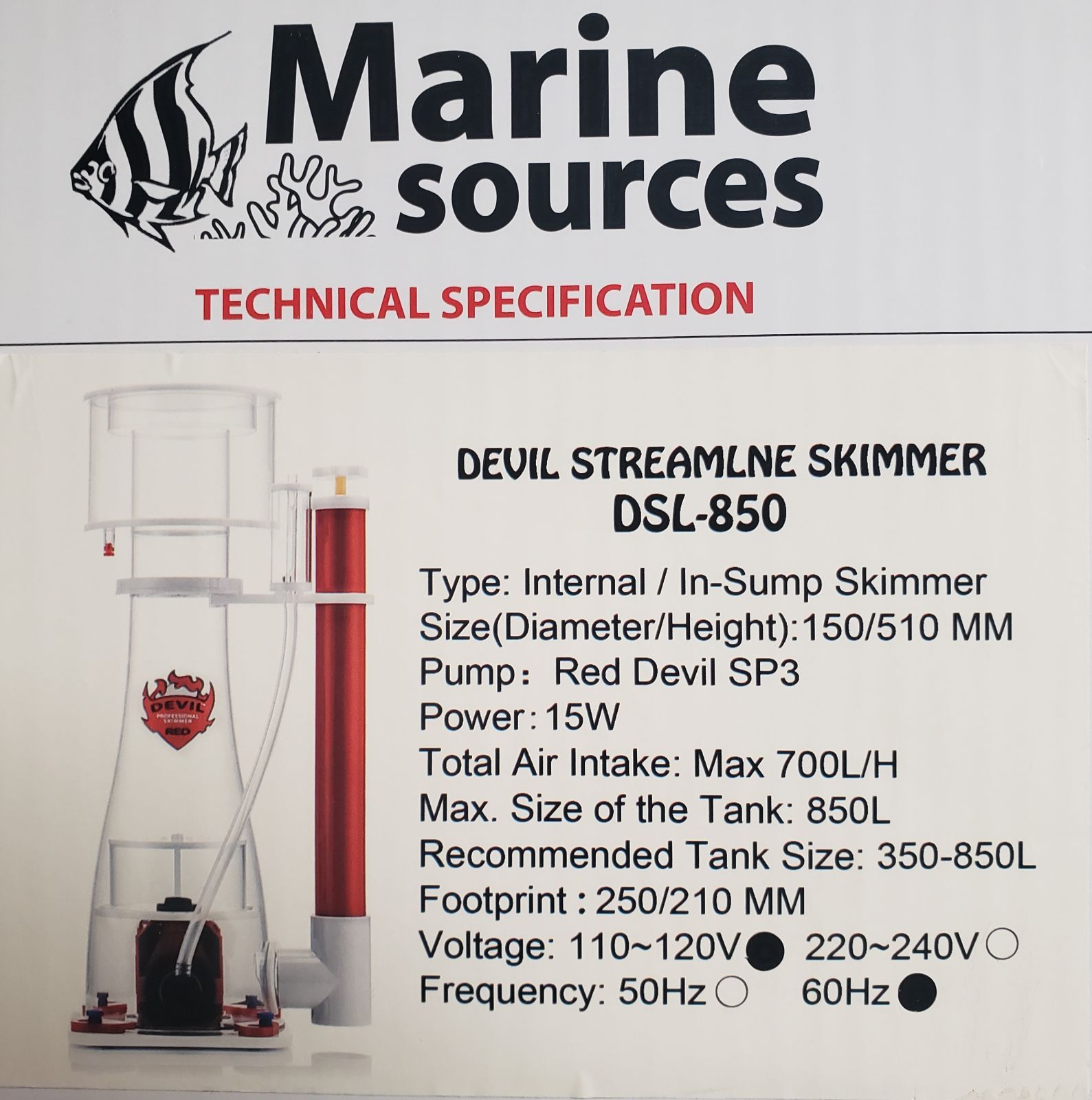 MARINE SOURCES RED DEVIL CONEプロテインスキマー | chidori.co