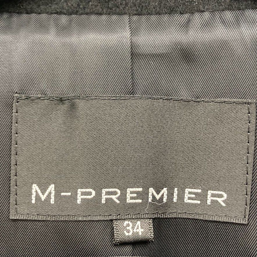 【美品】エムプルミエブラック　カシミヤ100％　コート　サイズ34 M-PREMIER エムプルミエ カシミヤ100％ ショールカラーコート